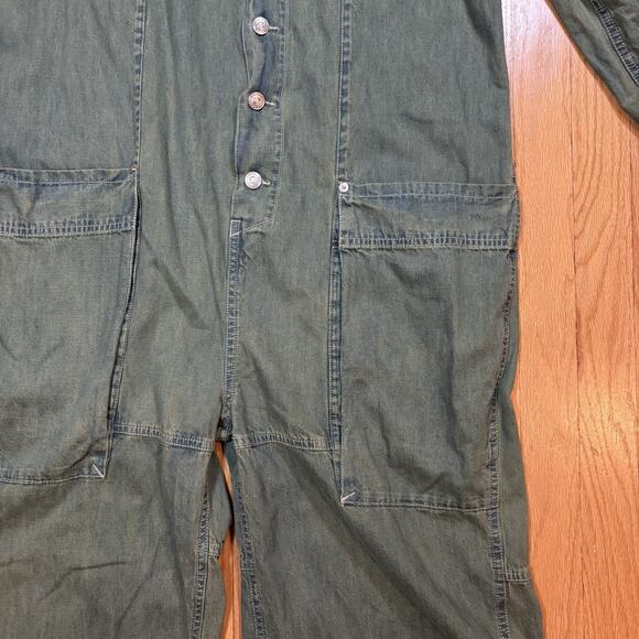 Free People We The Free Margarita Jumpsuit Women’s Size Medium Faded Green Wide - Picture 4 of 16